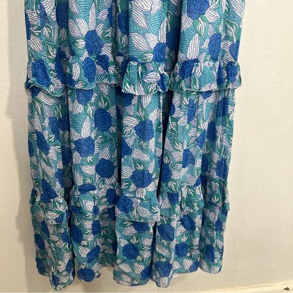SAYLOR Jeannie Blue Floral Midi Dress Size Small - Picture 7 of 16